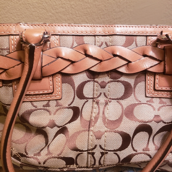Brown signature pattern coach purse and wallet - Picture 3 of 6